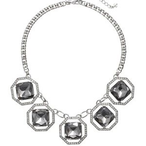 WHBM Gray Octagon Jewel Necklace